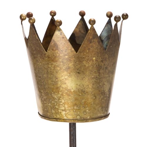 Metal Crown on Stake 73cm Vintage Gold Indoor Decorative Accessory buy online | Floristik24.co.uk