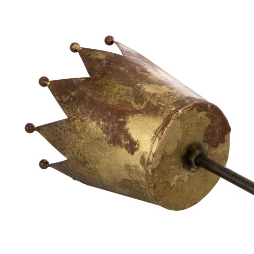 Metal Crown on Stake 73cm Vintage Gold Indoor Decorative Accessory | Floristik24.co.uk
