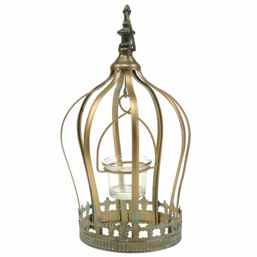 Floristik24 Deco crown tealight holder gold Ø19cm H29cm