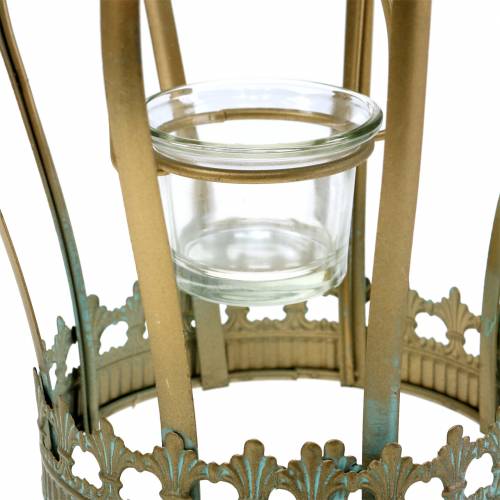 Floristik24 Deco crown tealight holder gold Ø19cm H29cm