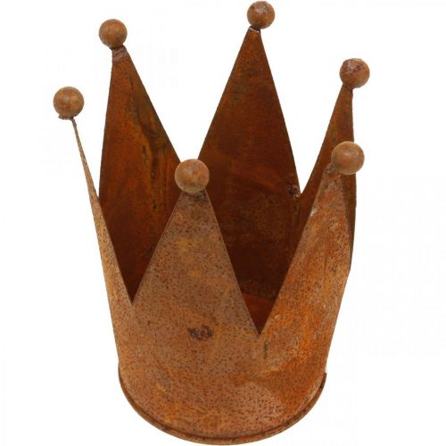 Floristik24 Crown made of metal rust decoration for planting patina Ø10.5cm H13.5cm