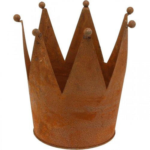 Floristik24 Metal crown, garden decoration, patina Ø17.5cm H17.5cm