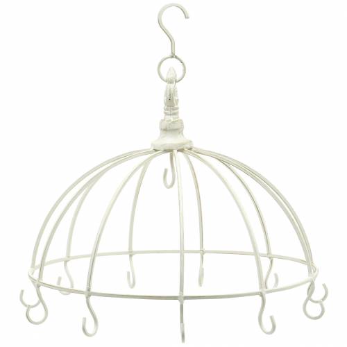 Floristik24 Decorative crown with hook for hanging white Ø29cm
