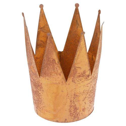 Plant pot rust decorative bowl metal decorative crown vintage Ø16cm