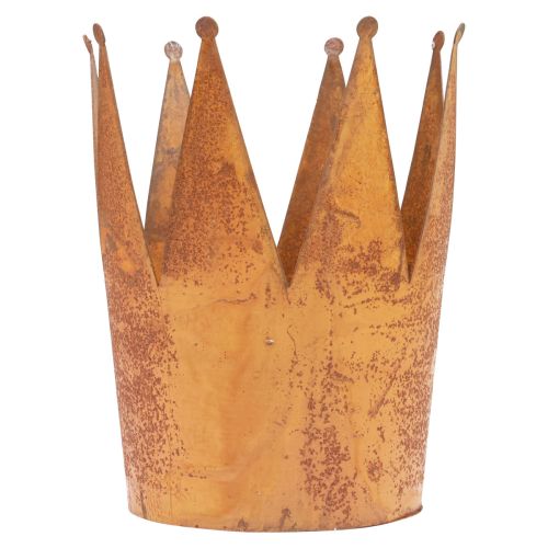 Plant pot rust decorative bowl metal decorative crown vintage Ø16cm