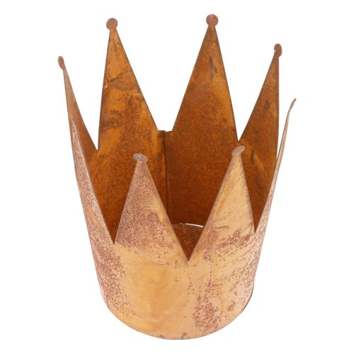 Product Plant pot rust decorative bowl metal decorative crown vintage Ø16cm