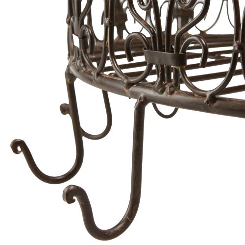 Product Kitchen Crown Kitchen Hanger Basket with Hooks Brown Rust Look Ø40cm