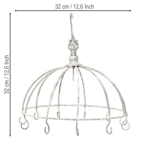 Product Kitchen Crown Kitchen Hanger Metal White Shabby Chic Ø31.5cm