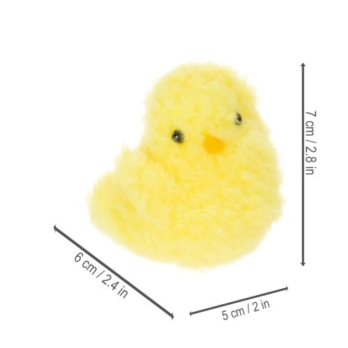 Product Decorative chicks, perfect for Easter celebrations in the living room or garden, 7cm, 6 pieces