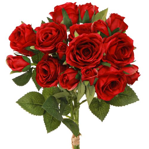 Product Artificial Decoration Roses Bright Red Ø4cm L45cm 3 pcs