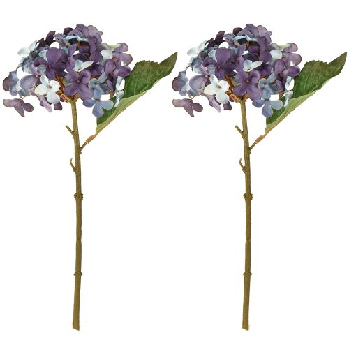 Product Artificial Hydrangea Decoration Artificial Flower Blue Purple 34cm 2pcs