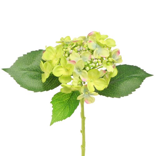 Artificial Hydrangeas Green Flowers Leaves L43cm 2pcs