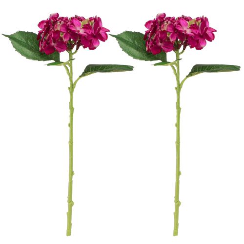 Product Artificial Hydrangea Pink Branch Flower Leaves 43cm 2pcs