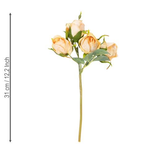 Product Artificial flower rose bouquet, realistic decoration for living areas, 31cm, 3 pieces