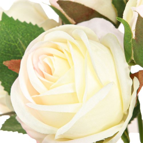 Product Artificial Roses Artificial Flowers Bunch Cream 36cm 12pcs