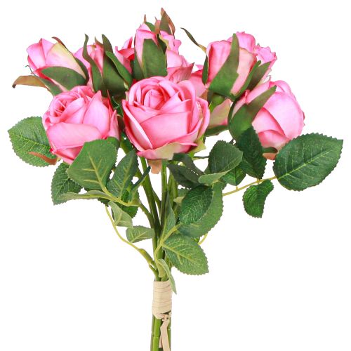 Product Artificial Roses in a Bunch Artificial Flowers Pink 36cm 12pcs