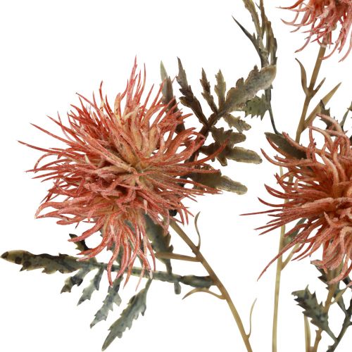 Product Artificial knapweed artificial flowers autumn 3 flowers red 48cm