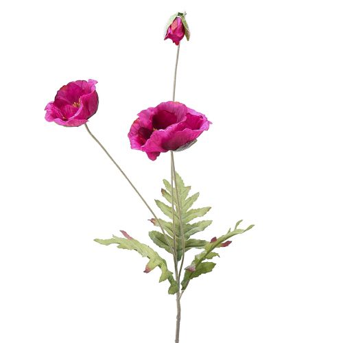 Artificial Poppies Decoration Silk Flowers Pink 70cm