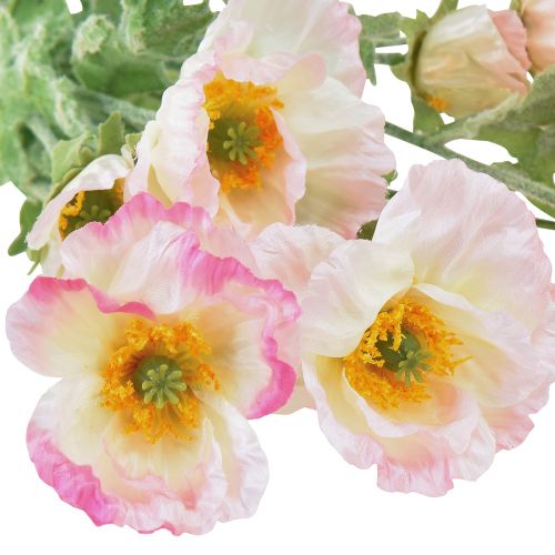 Product Artificial Poppies Decoration Silk Flowers Pink 42cm 4pcs