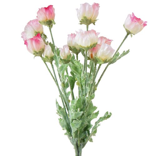 Artificial Poppies Decoration Silk Flowers Pink 42cm 4pcs