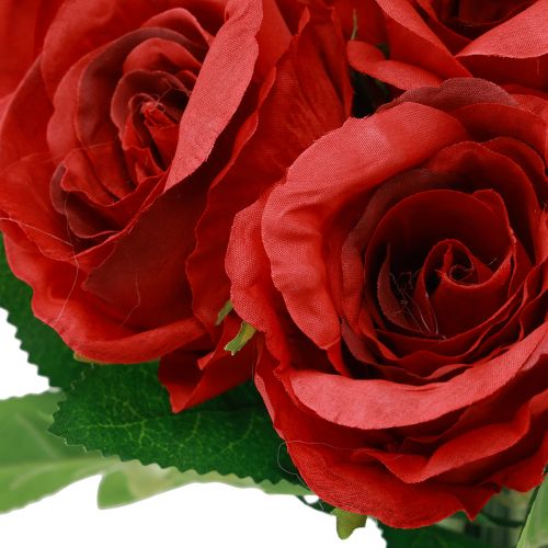 Product Artificial roses in a bunch red 30cm 10pcs