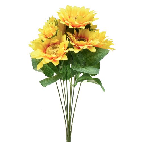 Product Artificial Sunflower Bouquet Pick Yellow 45cm