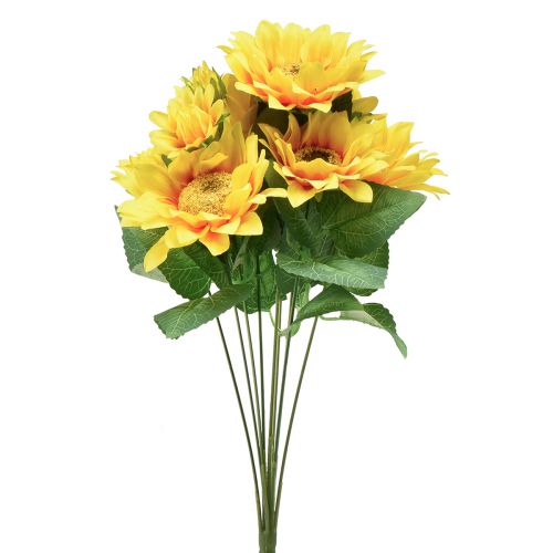 Floristik24 Artificial Sunflower Bouquet Pick Yellow 45cm