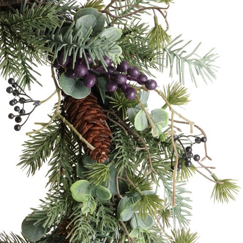 Product Artificial Advent wreath decorative wreath purple berries Ø45cm