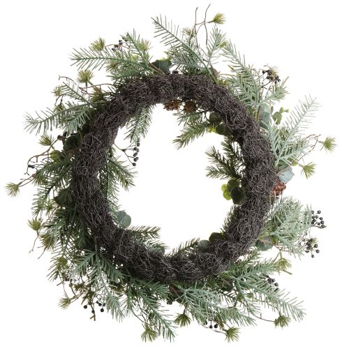 Product Artificial Advent wreath decorative wreath purple berries Ø45cm