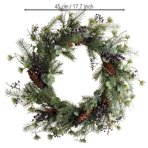 Product Artificial Advent wreath decorative wreath purple berries Ø45cm