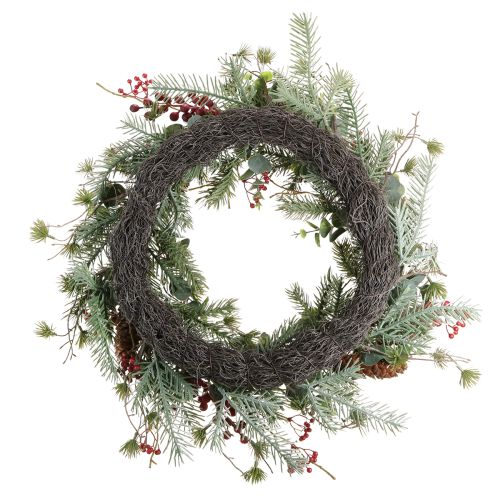 Product Artificial Advent wreath red berries decorative wreath Ø45cm