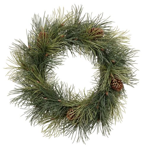 Product Artificial Pine Wreath with Cones - 60 cm - Green