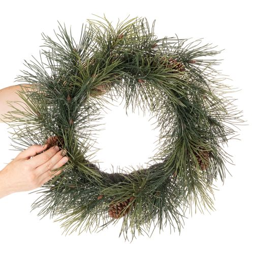 Product Artificial Pine Wreath with Cones - 60 cm - Green