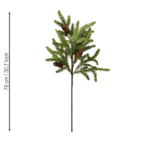 Product Artificial fir branch with real cones Christmas branch 78cm