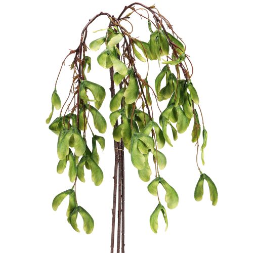 Artificial branch sycamore fruits yellow-green 100cm 3pcs