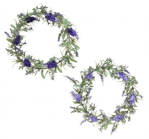 Product Artificial flower wreath lavender Mediterranean lavender wreath Ø35cm 2pcs