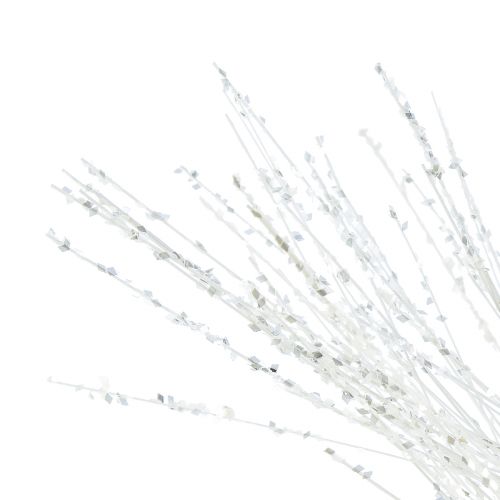 Product Artificial Pine Branch Decorative Branch White Glitter L80cm