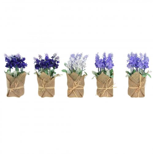 Product Artificial Lavender Artificial Flower Lavender in Jute Bag White/Purple/Blue 17cm 5pcs