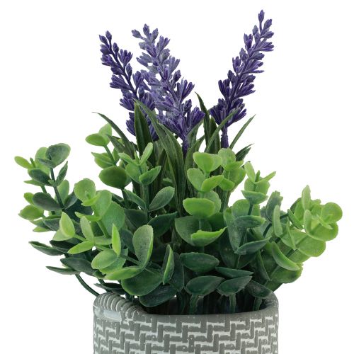 Product Artificial Lavender in Pot Ceramic Violet Green H22cm