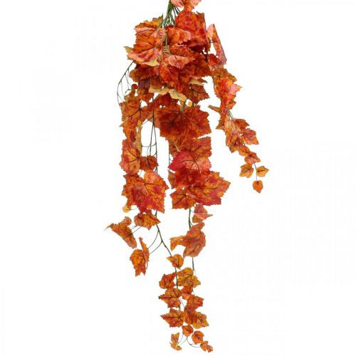 Artificial Vine Leaves Red Orange Hanging Branch L95cm