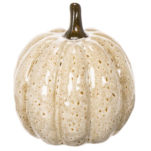 Ceramic Pumpkin Ornament with LED Light and Smiling Face 13cm | Floristik24.co.uk