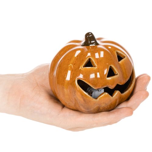 Ceramic Pumpkin LED Decoration 10cm Orange | Floristik24.co.uk