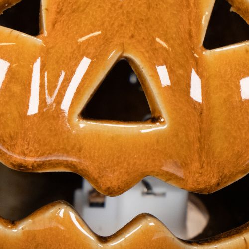 Ceramic Pumpkin LED Decoration 10cm Orange | Floristik24.co.uk