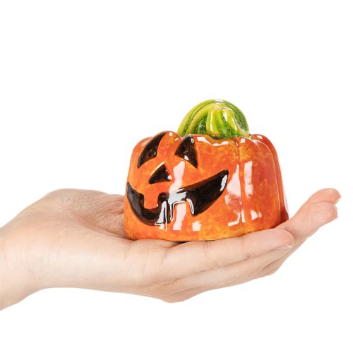 Decorative ceramic pumpkin figurine for autumn and Halloween, 8cm | Floristik24.co.uk