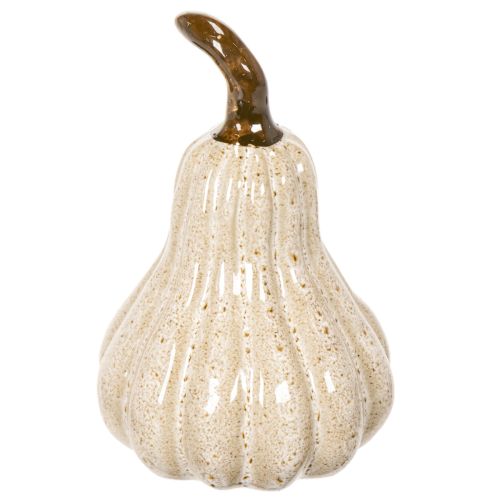 Ceramic Decorative Pumpkin 12cm Cream Beige Autumn Decor | Floristik24.co.uk