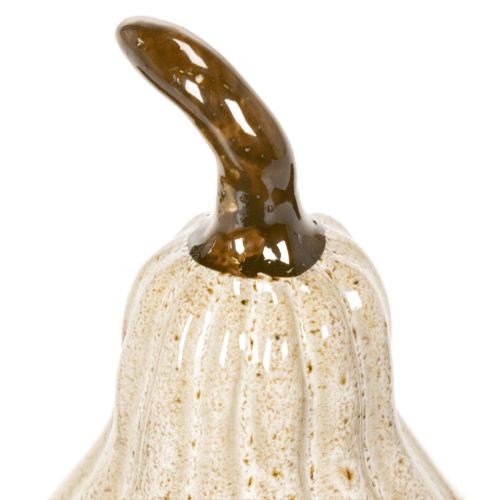 Ceramic Decorative Pumpkin 12cm Cream Beige Autumn Decor | Floristik24.co.uk
