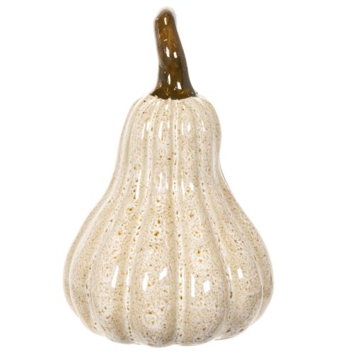 Ceramic Decorative Pumpkin 12cm Cream Beige Autumn Decor | Floristik24.co.uk