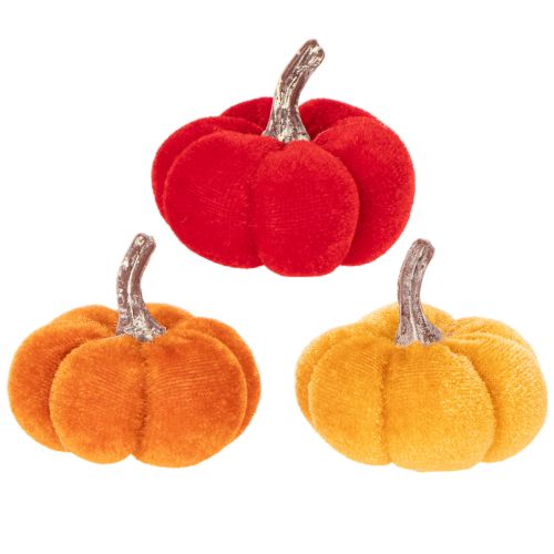 Velvet Mini Pumpkin Set, 5cm,