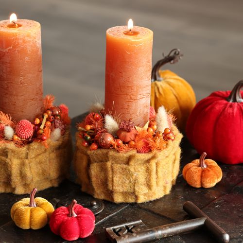 Velvet Mini Pumpkin Set, 5cm, 3 Colors, Pack of 12 | Floristik24.co.uk
