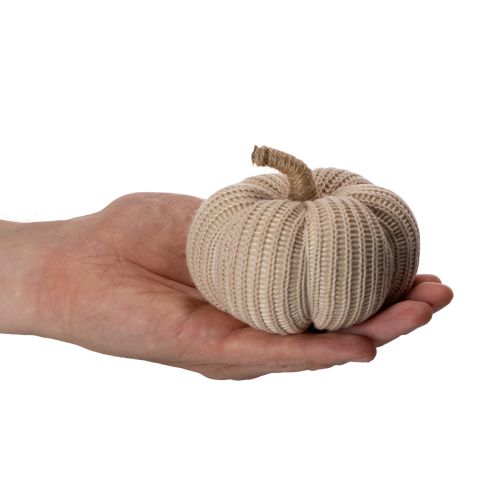 Knitted Decorative Pumpkins Set – Autumn Decor, 6 Pieces, 10cm & 8cm, Brown, Beige, Green | Floristik24.co.uk